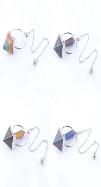 dowsing pendulum divination pendants natural stone hexagonal prism pyramid amethyst tigers eye obsidian crystal lapis lazuli chain6350736, Silver
dowsing pendulum divination pendants natural stone hexagonal prism pyramid amethyst tigers eye obsidian crystal lapis lazuli chain6350736, Silver
