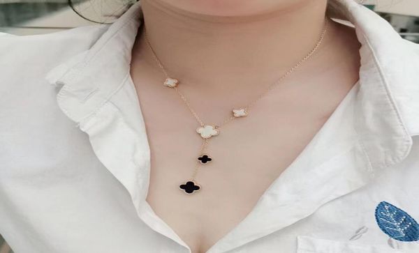 luxury brand women gift clover pendant necklace black white double side stainless steel 18k rose gold ladies jewelry4401483, Silver
luxury brand women gift clover pendant necklace black white double side stainless steel 18k rose gold ladies jewelry4401483, Silver