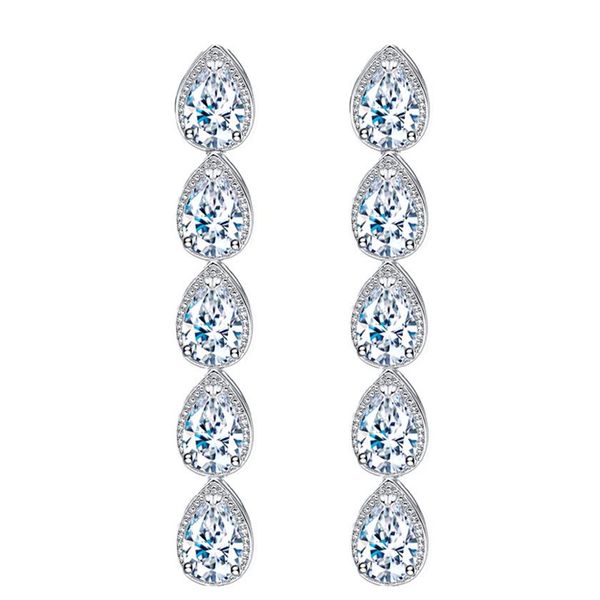 luxury jewelry long dangle water drop earring designer for woman white aaa cubic zirconia earrings copper 18k gold diamond earring251p, Silver
luxury jewelry long dangle water drop earring designer for woman white aaa cubic zirconia earrings copper 18k gold diamond earring251p, Silver