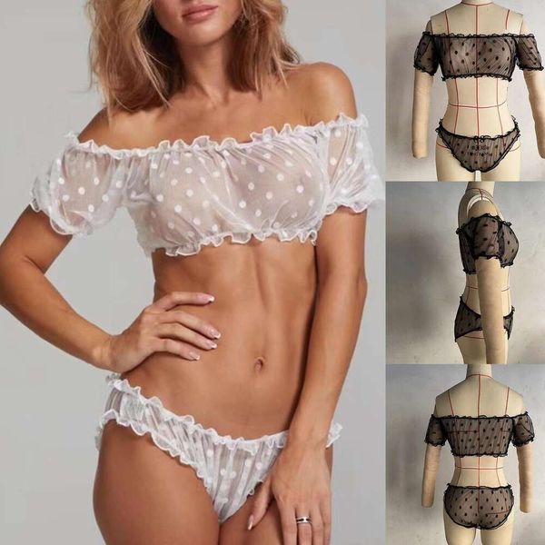 hilovable-new women's clothing pure dot mesh two-piece set one shoulder bra perspective and fun lingerie, Black;white
hilovable-new women's clothing pure dot mesh two-piece set one shoulder bra perspective and fun lingerie, Black;white