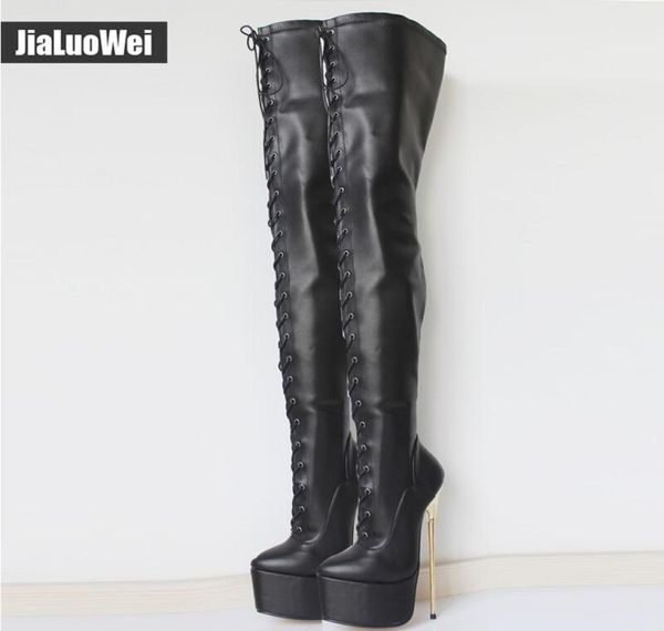 black new 22cm ultra high heels laceup platform gold metal stiletto heel pointed toe over knee women crotch high boots man dancin2052105
black new 22cm ultra high heels laceup platform gold metal stiletto heel pointed toe over knee women crotch high boots man dancin2052105