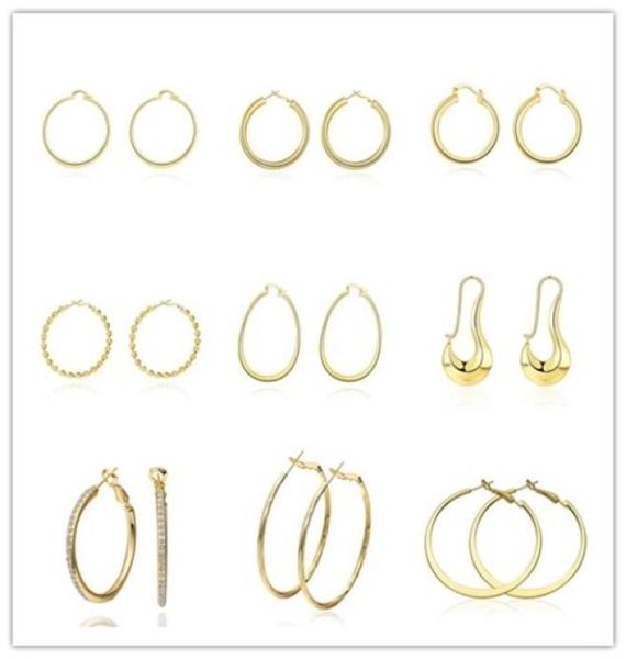 mixing styles plated 18k gold hoop earrings with zircon classic charm jewelry for women 9pair lot2158339, Golden;silver
mixing styles plated 18k gold hoop earrings with zircon classic charm jewelry for women 9pair lot2158339, Golden;silver