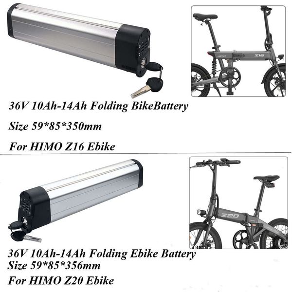 Image of Replace HIMO Z16 Z20 Folding Ebike Battery 250W 350W 36V 10Ah 12Ah 13Ah 14Ah 20&#039;&#039; Foldable Electric Bike Lithium Battery 360Wh