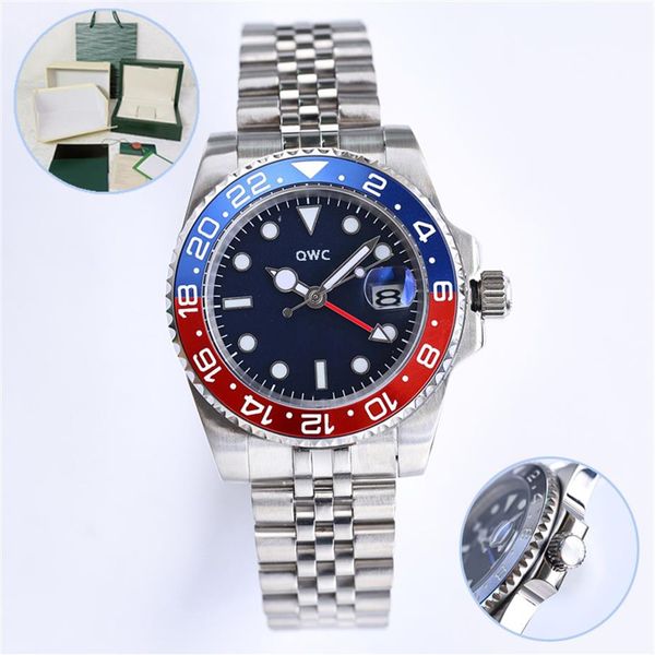 st9 luxury mens mechanical automatic movement watch stainless dark blue dial batman ceramic bezel gmt self-winding men watches wat317v, Slivery;brown
st9 luxury mens mechanical automatic movement watch stainless dark blue dial batman ceramic bezel gmt self-winding men watches wat317v, Slivery;brown