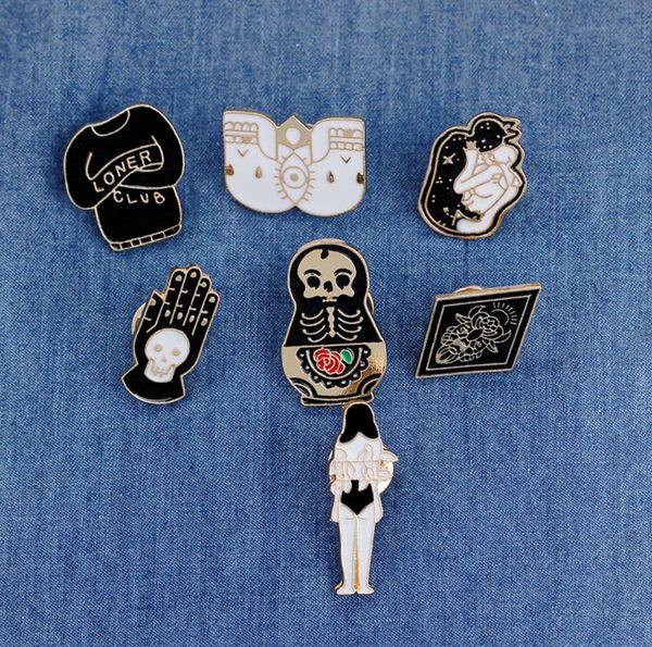 vintage jewelry evil hard enamel pins punk lapel pin skeleton skull palm totem introvert loner brooch button clothes bag badges1777238, Gray
vintage jewelry evil hard enamel pins punk lapel pin skeleton skull palm totem introvert loner brooch button clothes bag badges1777238, Gray