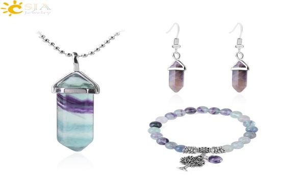 csja healing point fluorite necklace bracelet statement jewelry set amethyst earring natural gemstone quartz hexagonal bullet jewe8496269, Silver
csja healing point fluorite necklace bracelet statement jewelry set amethyst earring natural gemstone quartz hexagonal bullet jewe8496269, Silver