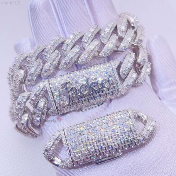 20mm solid silver heavy thick miami iced out hip hop baguette cut moissanite cuban link chain 
20mm solid silver heavy thick miami iced out hip hop baguette cut moissanite cuban link chain