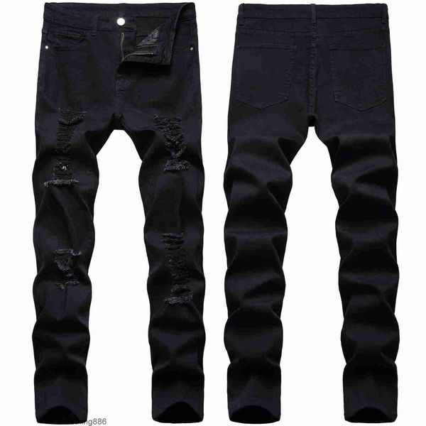 mens jeans retro black pants stretch hole ripped slim fit fashion casual denim trousers, Blue
mens jeans retro black pants stretch hole ripped slim fit fashion casual denim trousers, Blue