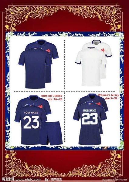 2023 france home rugby jersey shirt 2023/2024 france womens youth kids kit rugby jerseys shorts size s---5xl, White;black
2023 france home rugby jersey shirt 2023/2024 france womens youth kids kit rugby jerseys shorts size s---5xl, White;black