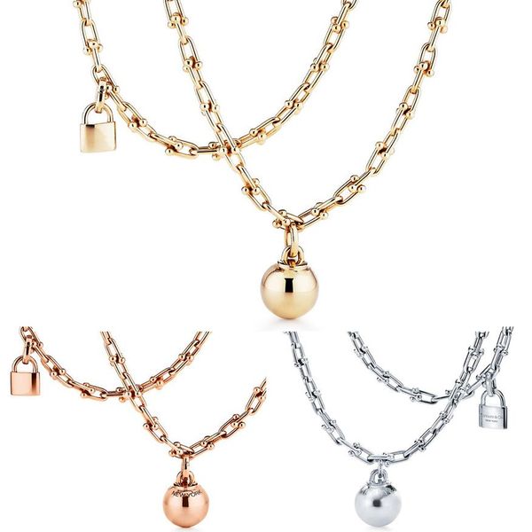 fashion luxury necklace hardwear jewelry designer lock ball pendant horseshoe necklaces for women party rose gold platinum long ch2134, Silver
fashion luxury necklace hardwear jewelry designer lock ball pendant horseshoe necklaces for women party rose gold platinum long ch2134, Silver