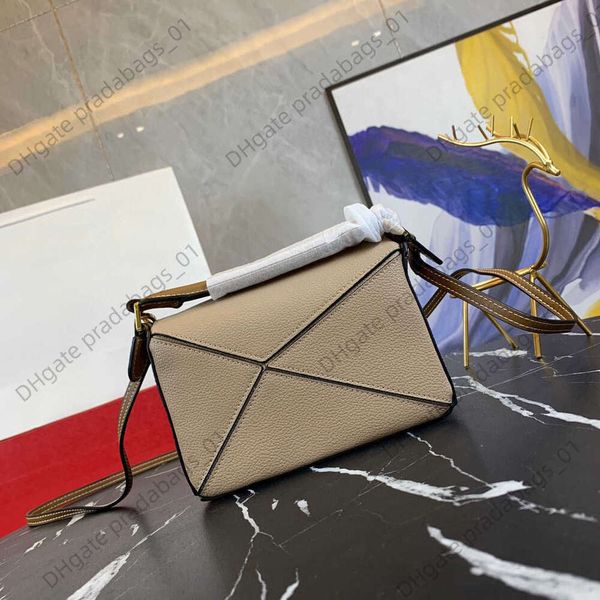 

summer new layer cowhide puzzle mini geometry pillow bag portable one shoulder diagonal irregular bag