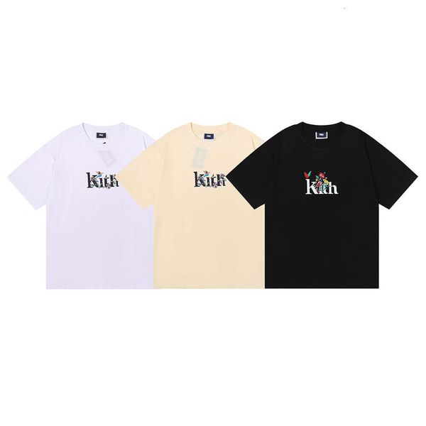 niche trendy brand kith begonia floral serif tee short sleeved t-shirt for men and women, White;black
niche trendy brand kith begonia floral serif tee short sleeved t-shirt for men and women, White;black