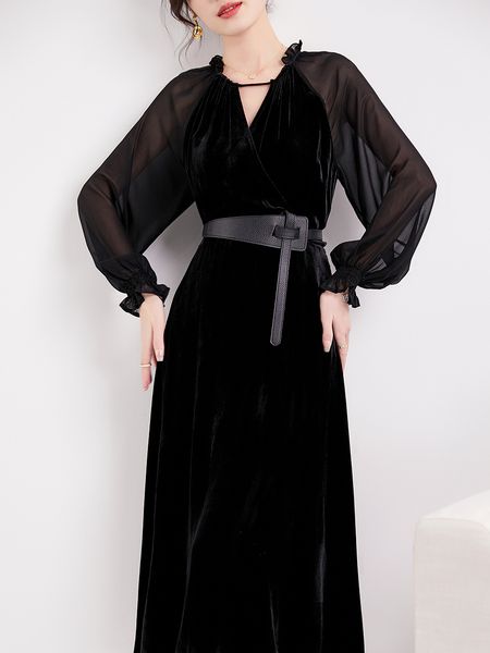 autumn new womens clothing 2023 popular silk velvet dress womens long waist-controlled slimming long sleeve black dress, White;black
autumn new womens clothing 2023 popular silk velvet dress womens long waist-controlled slimming long sleeve black dress, White;black