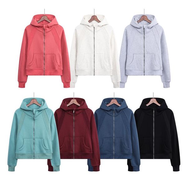 nwt women brushed full zip hoodie jacket sportswear lu-98 yoga outfits hooded workout track running coat with pockets outdoor flee201i, White;red
nwt women brushed full zip hoodie jacket sportswear lu-98 yoga outfits hooded workout track running coat with pockets outdoor flee201i, White;red