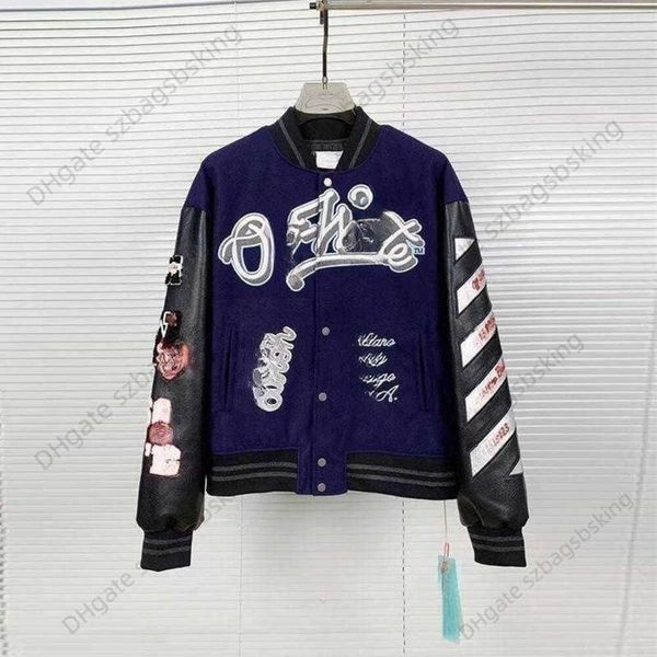 designer jacket new fall/winter 2023 off style heavy industry embroidered leather baseball jacket for men and women, Black;brown
designer jacket new fall/winter 2023 off style heavy industry embroidered leather baseball jacket for men and women, Black;brown