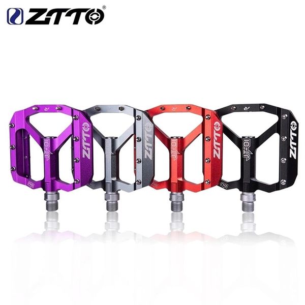 Image of Bike Pedals ZTTO MTB Bearing Aluminum Alloy Flat Pedal Bicycle Good Grip Lightweight 9 16 Big For Gravel Enduro Downhill JT01 2209216F