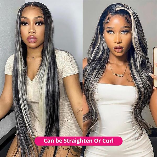 24 32 inch grey long highlight human hair wig ombre transparent hd lace front wig 13x4 curly hair women's natural hairline fa259a, Black
24 32 inch grey long highlight human hair wig ombre transparent hd lace front wig 13x4 curly hair women's natural hairline fa259a, Black