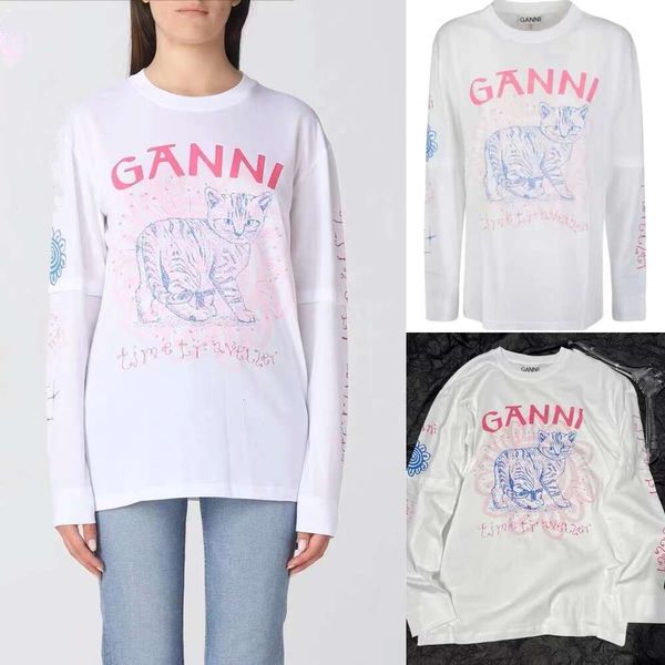 2023 gannis womens designer t shirt classic style letter print casual round neck loose versatile long sleeve t shirt design sense fashion, White
2023 gannis womens designer t shirt classic style letter print casual round neck loose versatile long sleeve t shirt design sense fashion, White