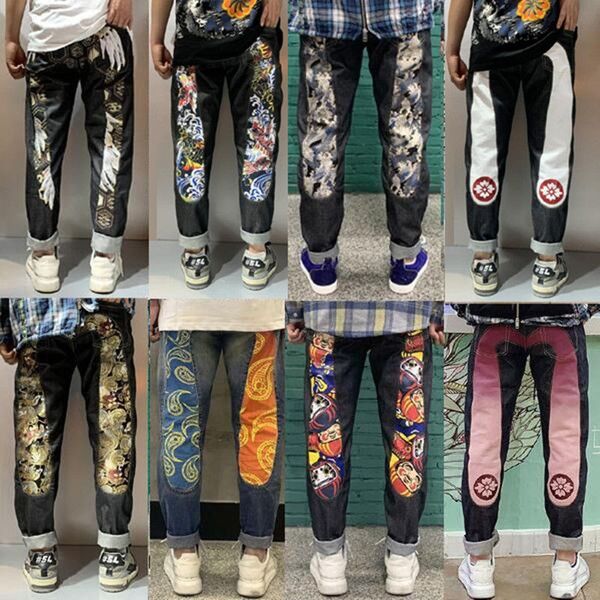 designer jeans men european and american men's slim small straight patch hole beggar pants retro fashion long loose jeans evisued, Blue
designer jeans men european and american men's slim small straight patch hole beggar pants retro fashion long loose jeans evisued, Blue