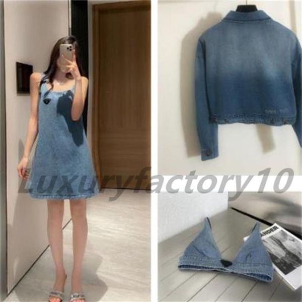 new womens dress set wear classic triangle brand luxury design fashionable denim vest with suspender 85z, Black;blue
new womens dress set wear classic triangle brand luxury design fashionable denim vest with suspender 85z, Black;blue