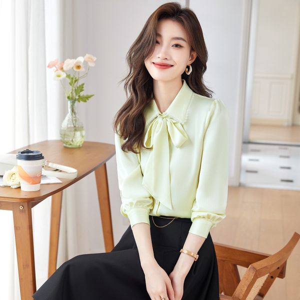 2023 autumn new commuter inner design sense niche lapel shirt long sleeve shirt with ribbon women, White
2023 autumn new commuter inner design sense niche lapel shirt long sleeve shirt with ribbon women, White