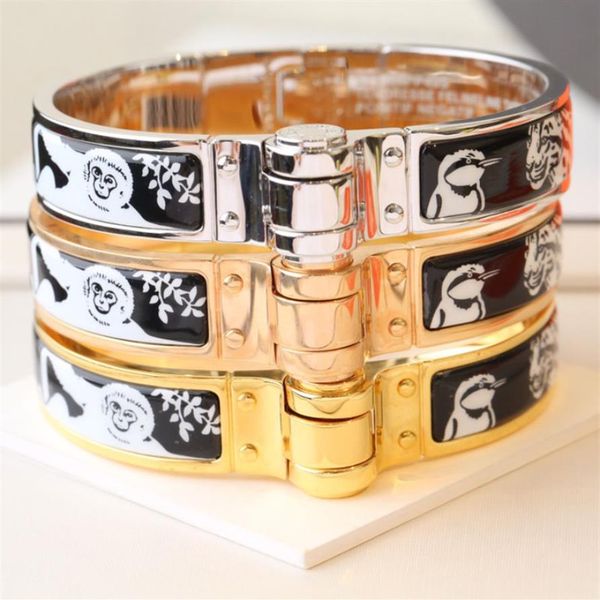 enamel clic bangle for women charm bracelets 12mm middle size snap-fastener black white monkey247o, Golden;silver
enamel clic bangle for women charm bracelets 12mm middle size snap-fastener black white monkey247o, Golden;silver