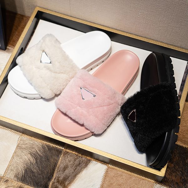autumn winter triangle logo fur slippers luxury shearling fuzzy slides home furry flat sandals prad female cute fluffy flip flop slipper for, Black
autumn winter triangle logo fur slippers luxury shearling fuzzy slides home furry flat sandals prad female cute fluffy flip flop slipper for, Black