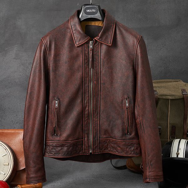 men's leather faux fashion tail style mens jacket vintage soft natural cowhide real coat men clothing autumn asian size m6xl 230908, Black
men's leather faux fashion tail style mens jacket vintage soft natural cowhide real coat men clothing autumn asian size m6xl 230908, Black