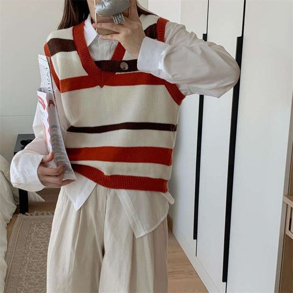 japanese retro knitted vest spring style slim fit preppy striped v neck sleeveless sweater, Black;white
japanese retro knitted vest spring style slim fit preppy striped v neck sleeveless sweater, Black;white