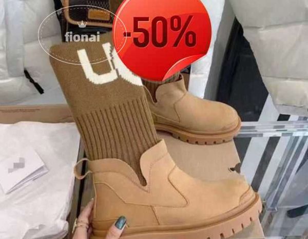 women's fashion snow boots thick soled elastic knitting stitching warm socks martin middle platform boots998, Black
women's fashion snow boots thick soled elastic knitting stitching warm socks martin middle platform boots998, Black