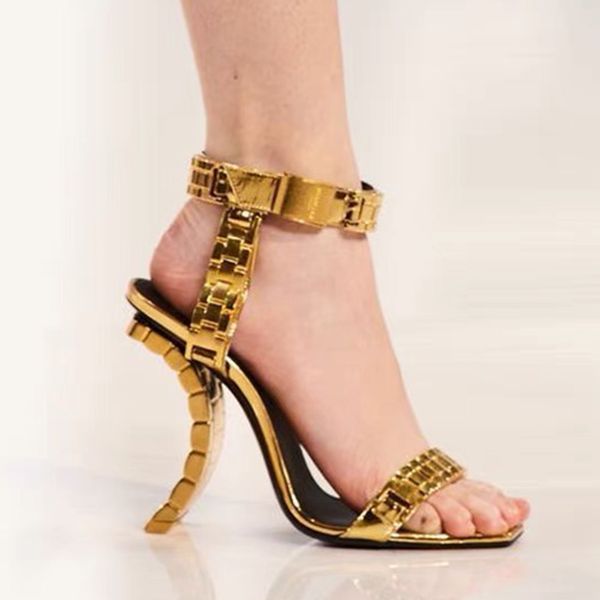 spring and summer latest fashion square head high-heeled sandals women's metal watch with word buckle 10cm thick heel roman open toe de, Black
spring and summer latest fashion square head high-heeled sandals women's metal watch with word buckle 10cm thick heel roman open toe de, Black
