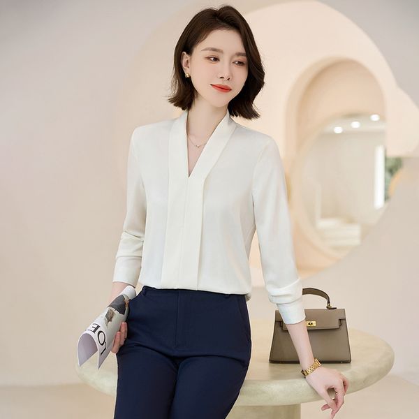 v-neck new spring and autumn 2023 popular business wear womens workwear bottoming shirt fashion long sleeve shirt, White
v-neck new spring and autumn 2023 popular business wear womens workwear bottoming shirt fashion long sleeve shirt, White