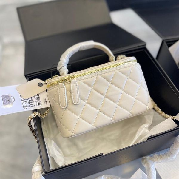 22ss women luxury designer cosmetic bag with mirror lattice leather quilted mini trunk classic zipper shoulder bag handbags trend 2853
22ss women luxury designer cosmetic bag with mirror lattice leather quilted mini trunk classic zipper shoulder bag handbags trend 2853