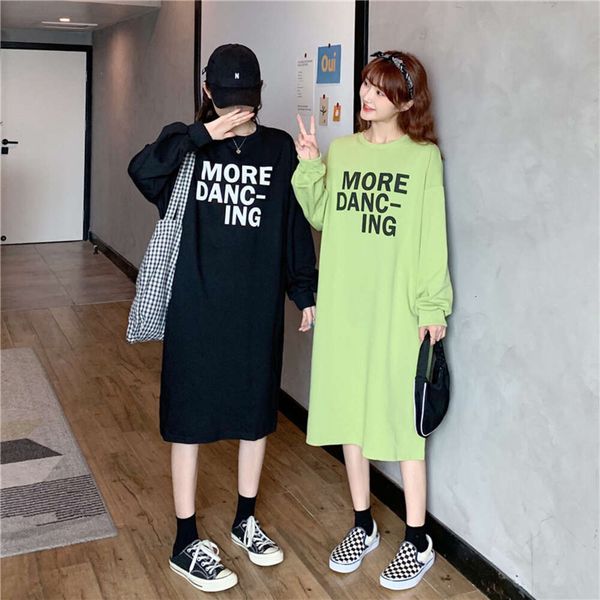 autumn korean edition loose fit size women's letter printed sweatshirt medium length over knee casual dress, White
autumn korean edition loose fit size women's letter printed sweatshirt medium length over knee casual dress, White