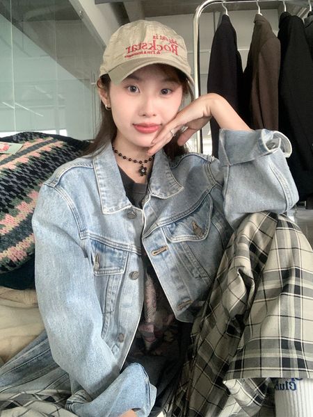 korean autumn new chic high-grade jacket loose retro simple casual all-match denim jacket womens fashion, Black;brown
korean autumn new chic high-grade jacket loose retro simple casual all-match denim jacket womens fashion, Black;brown