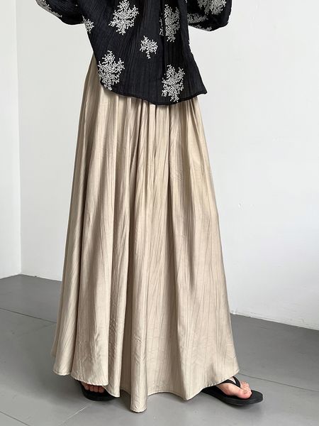 luxi artistic pleated large hem texture skirt female summer high waist covering elegant almond skirt 1889, Black;pink
luxi artistic pleated large hem texture skirt female summer high waist covering elegant almond skirt 1889, Black;pink