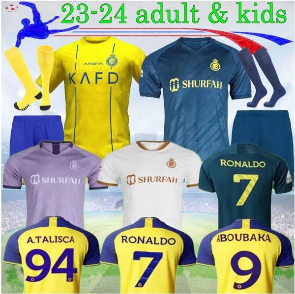 23 24 al nassr fc soccer jerseys 2023 2024 gonzalo martinez talisca ghislain vincent aboubakar men kids kit football shiirt al-nassr uniform, Black;yellow
23 24 al nassr fc soccer jerseys 2023 2024 gonzalo martinez talisca ghislain vincent aboubakar men kids kit football shiirt al-nassr uniform, Black;yellow
