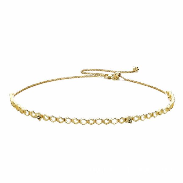 925 sterling silver pan necklace gold color honeycomb shape shine honeybee choker necklace for women wedding gift jewelry2392
925 sterling silver pan necklace gold color honeycomb shape shine honeybee choker necklace for women wedding gift jewelry2392