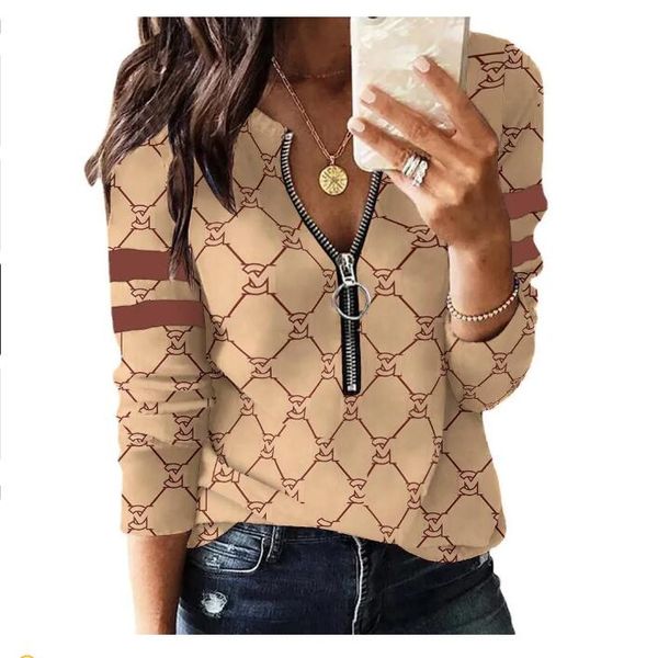 2023 NEW Womens T-shirt Computer Printing Temperament All-match Round Neck Zipper Neck Shirt Ice Silk Small Shirt Was Thin Jacquard Knitted Top Tees Women, #1
2023 NEW Womens T-shirt Computer Printing Temperament All-match Round Neck Zipper Neck Shirt Ice Silk Small Shirt Was Thin Jacquard Knitted Top Tees Women, #1