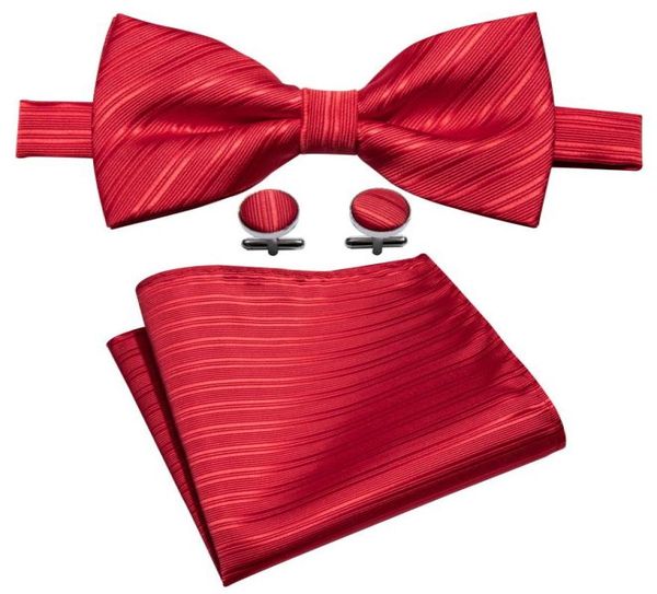 red mens bow tie 100 silk design handkerchief cufflinks luxury wedding business party lh8172028888, Black;gray
red mens bow tie 100 silk design handkerchief cufflinks luxury wedding business party lh8172028888, Black;gray