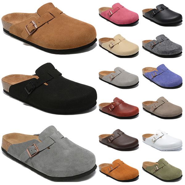 designer boston clogs sandals slides men women slippers footbed clog suede leather buckle strap slide shoes woody outdoor indoor, Black
designer boston clogs sandals slides men women slippers footbed clog suede leather buckle strap slide shoes woody outdoor indoor, Black