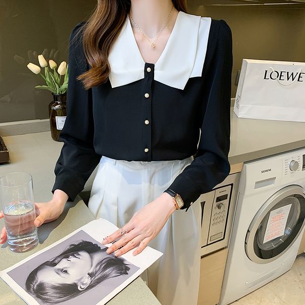 women's blouses shirts simple autumn elegant single-breasted blouses womens new korean loose casual vintage shirts ol office wear work, White
women's blouses shirts simple autumn elegant single-breasted blouses womens new korean loose casual vintage shirts ol office wear work, White