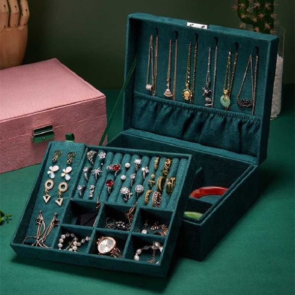 doublelayers jewelry box velvet organizer case necklace earring ring fashion bracelet display holder gift 230814, Black;white
doublelayers jewelry box velvet organizer case necklace earring ring fashion bracelet display holder gift 230814, Black;white