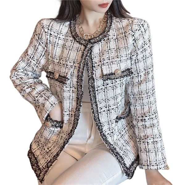 designer womens original quality jacket woman vintage plaid long sleeve o-neck open stitch runway designer tweed cardigans fashion coat, Black;brown
designer womens original quality jacket woman vintage plaid long sleeve o-neck open stitch runway designer tweed cardigans fashion coat, Black;brown