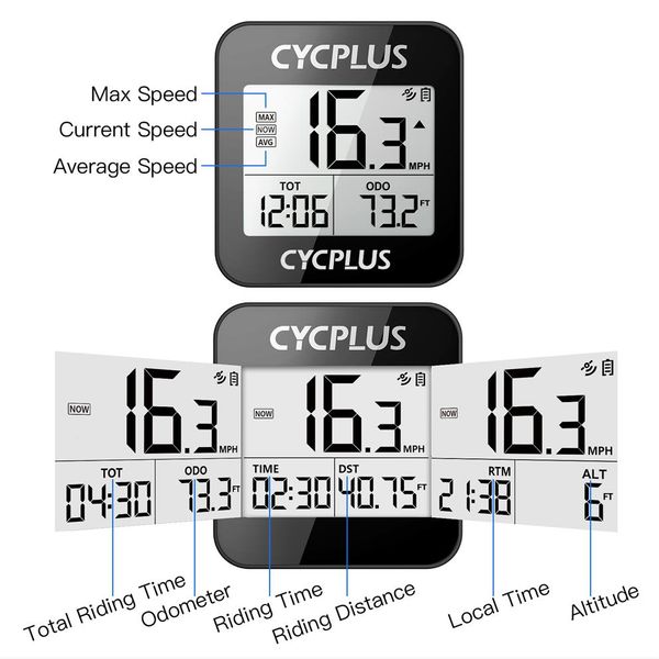 Image of Bike Computers CYCPLUS G1 GPS Bike Computer Waterproof Speedometer Wireless Odometer Cycling Bicycle Accessories with Mount Holder298D