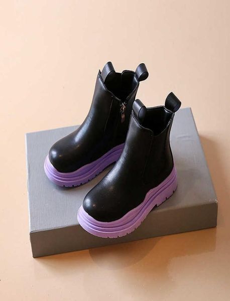 boots girls color bottom 2022autumn and winter new children039s british style short boots boys candy color thicksoled leather 5515590, Black;grey 
boots girls color bottom 2022autumn and winter new children039s british style short boots boys candy color thicksoled leather 5515590, Black;grey