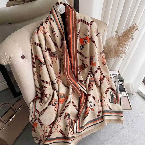 jacquard imitation cashmere scarf women's autumn and winter new pony warm scarf double sided shawl female student, Blue;gray
jacquard imitation cashmere scarf women's autumn and winter new pony warm scarf double sided shawl female student, Blue;gray