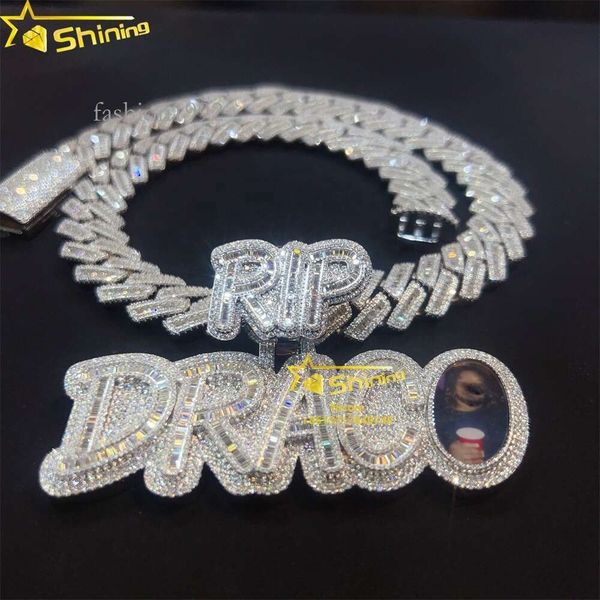 Top Quality Solid Heavy Baguette Diamond Sterling Sier Hip Hop Name Letter Picture Custom Moissanite Pendant
Top Quality Solid Heavy Baguette Diamond Sterling Sier Hip Hop Name Letter Picture Custom Moissanite Pendant