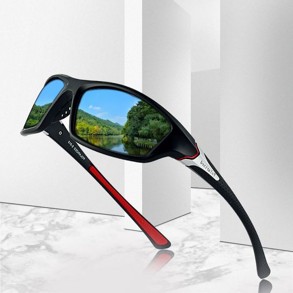 Image of New outdoor polarized high-definition sunglasses man retro ultra-light driving windproof cycling sunglasses UV protection