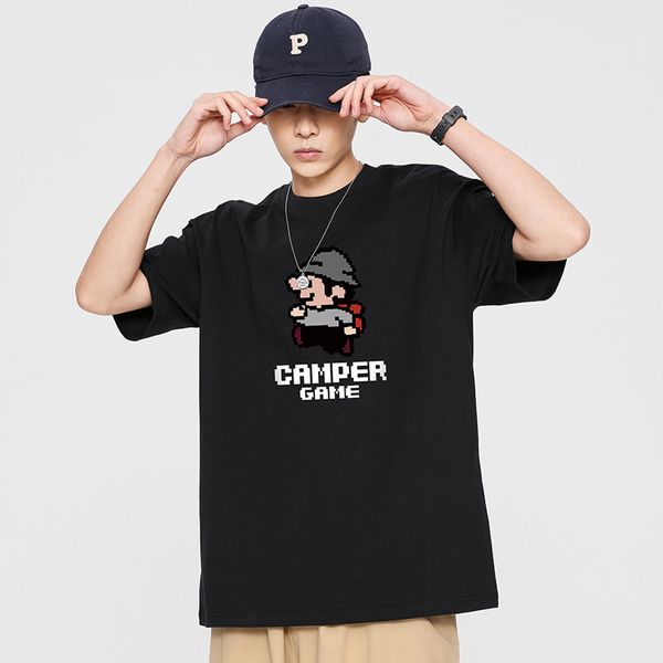short-sleeved t-shirt mens cotton clothes men trendy brands mens summer menswear loose half-sleeved mens t-shirt, Black
short-sleeved t-shirt mens cotton clothes men trendy brands mens summer menswear loose half-sleeved mens t-shirt, Black